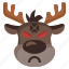reindeer, angry, emoji, xmas, christmas, winter 