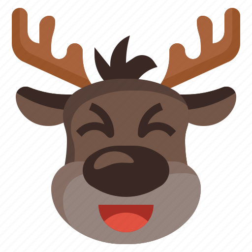 Reindeer, laughing, deer, emoji, xmas, christmas, winter icon - Download on Iconfinder