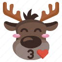 reindeer, love, deer, festive, emoticons, xmas, christmas