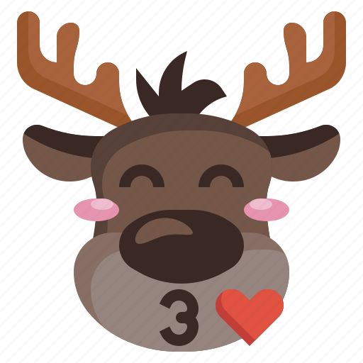 Reindeer, love, deer, festive, emoticons, xmas, christmas icon - Download on Iconfinder