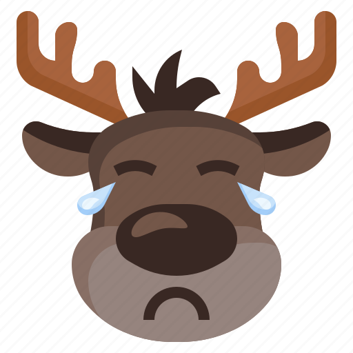 Reindeer, sad, emoji, deer, xmas, christmas icon - Download on Iconfinder