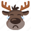 reindeer, sad, emoji, deer, xmas, christmas 
