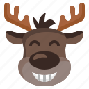 reindeer, smiley, emoji, fun, xmas, christmas
