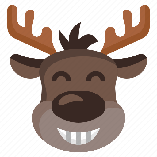 Reindeer, smiley, emoji, fun, xmas, christmas icon - Download on Iconfinder