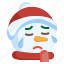 snowman, sad, face, emoji, smileys, snowflake, xmas 