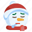 snowman, sick, face, emoji, xmas, snow, christmas 