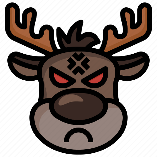 Reindeer, angry, emoji, xmas, christmas, winter, new year icon - Download on Iconfinder