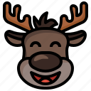 reindeer, happy, winter, deer, christmas, xmas, snow