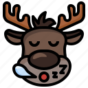 reindeer, sleepy, emoji, xmas, christmas, winter
