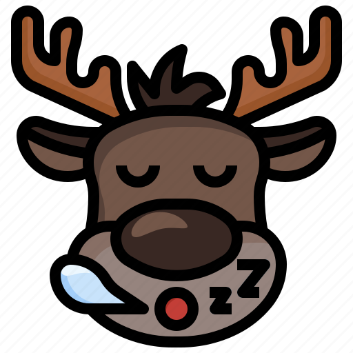 Reindeer, sleepy, emoji, xmas, christmas, winter icon - Download on Iconfinder