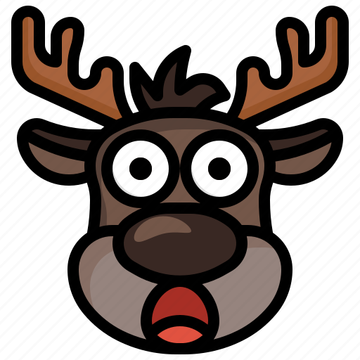 Reindeer, surprised, emoji, xmas, christmas, winter icon - Download on Iconfinder