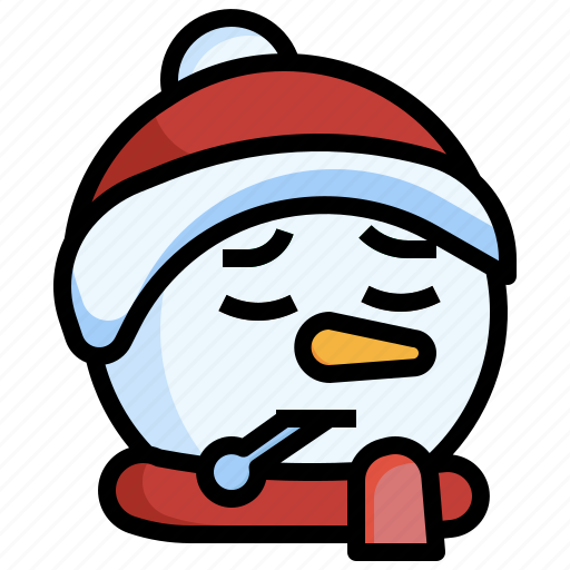 Snowman, sick, face, emoji, xmas, snow, winter icon - Download on Iconfinder