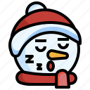 snowman, sleepy, feelings, emoji, emoticons, snow, winter