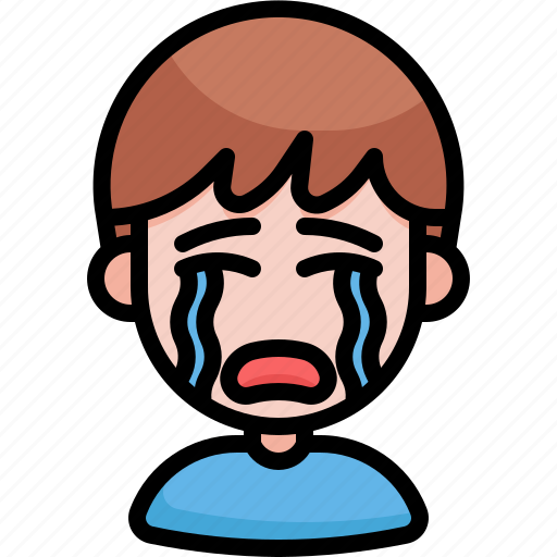 Cry, crying, emoji, emoticon, emotion, feeling, expression icon - Download on Iconfinder