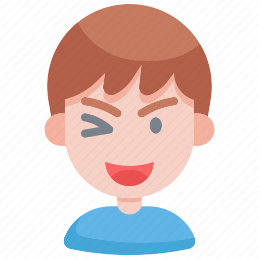 Winking, emoji, emoticon, emotion, feeling, expression, wink icon - Download on Iconfinder