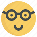 emoji, nerd, glasses, emotion, character, geek, smart, cute