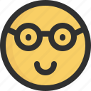 emoji, nerd, glasses, emotion, character, geek, smart, cute