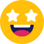 emoji, excited, stars 