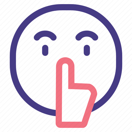 Emoji, emoticon, emoticons, feelings, mood, shh, silent icon - Download on Iconfinder