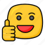 like, emoji, thumbs, up, smile, happy, emoticon, emotion 