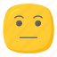 indifferent, neutral, uncaring, bored, emoji, expression, emotion 