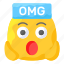 omg, surprised, baffled, astonished, emoji, feeling, expression 