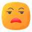 irritated, unamused, emoji, expression, feeling, emotion, emoticon 