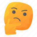thinking, thoughtful, thought, emoji, emoticon, emotion, expression