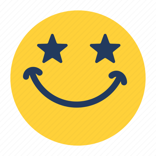 Emoji, emoticon, emotion, face, feeling, star, awesome sticker - Download on Iconfinder