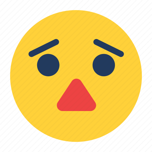 Concern, emoji, emoticon, emotion, face, feeling, worry sticker - Download on Iconfinder