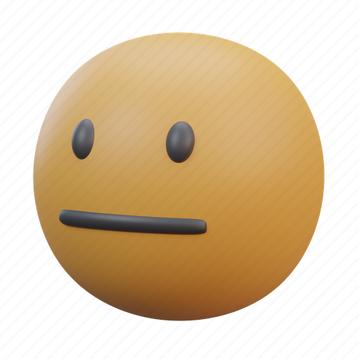 Face, emoticon, emoji, emotion, mood, neutral, web 3D illustration - Download on Iconfinder