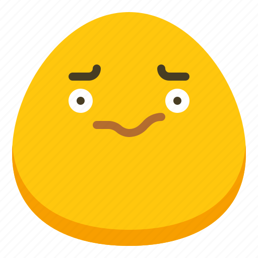 Emoji, nervous, thinking, worried icon