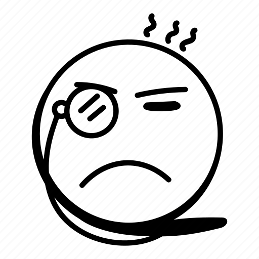 Emoji, emoticon, face expression, emotion, monocle emoji icon - Download on Iconfinder