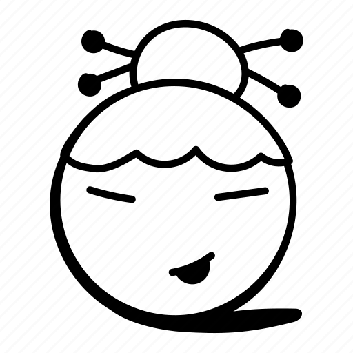 Emoji, emoticon, face expression, emotion, chinese girl emoji icon - Download on Iconfinder