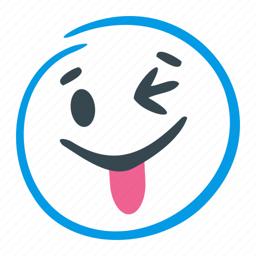 Playful, frisky, jesting, face, emoji, emotion, bubble icon - Download on Iconfinder