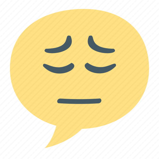 Depressed, sad, unhappy, face, emoji, emotion, bubble icon - Download on Iconfinder