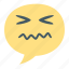 disgusted, displeased, abhor, face, emoji, emotion, bubble 
