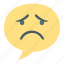sad, unhappy, sorry, face, emoji, emotion, bubble 
