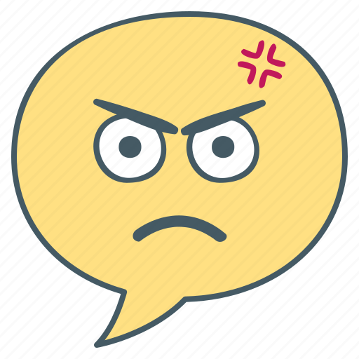 Angry, enraged, furious, face, emoji, emotion, bubble icon - Download on Iconfinder