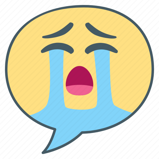 Cry, tear, weeps, face, emoji, emotion, bubble icon - Download on Iconfinder