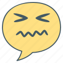 disgusted, displeased, abhor, face, emoji, emotion, bubble