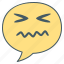 disgusted, displeased, abhor, face, emoji, emotion, bubble 