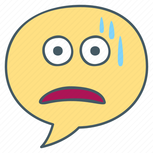 Nervous, agitated, excitable, face, emoji, emotion, bubble icon - Download on Iconfinder