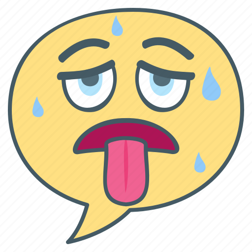 Tired, exhausted, weary, face, emoji, emotion, bubble icon - Download on Iconfinder