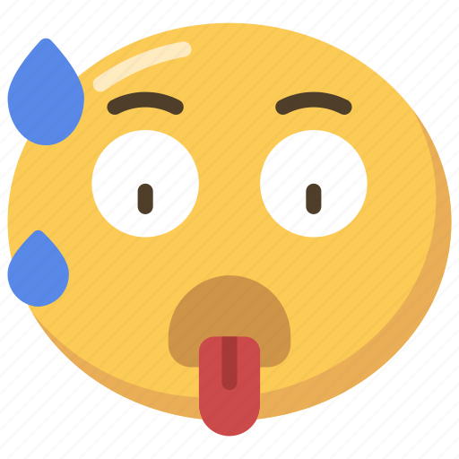 Emoji, emoticon, heat, heating, over, sweating icon - Download on Iconfinder
