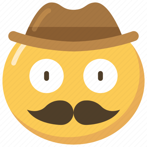 Cowboy, emoji, emoticon, face, hat, moustache icon - Download on Iconfinder