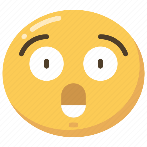 Emoji, emoticon, expression, really, shock, shocked icon