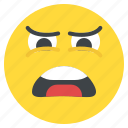angry, emoji, emoticon, face, frustrated, smiley, stress