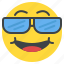 cool, emoji, emoticon, face, smile, smiley, sunglasses 