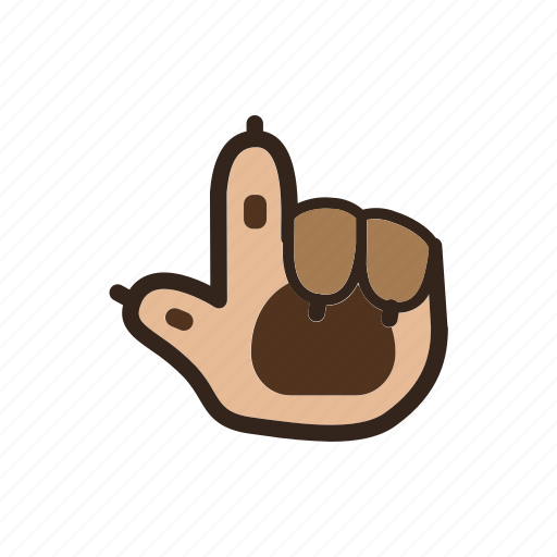 Bear, color, emoji, finger, gomti, left icon - Download on Iconfinder